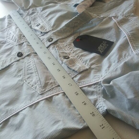 Various Artists men's size S long sleeve striped button up shirt - Picture 7 of 16